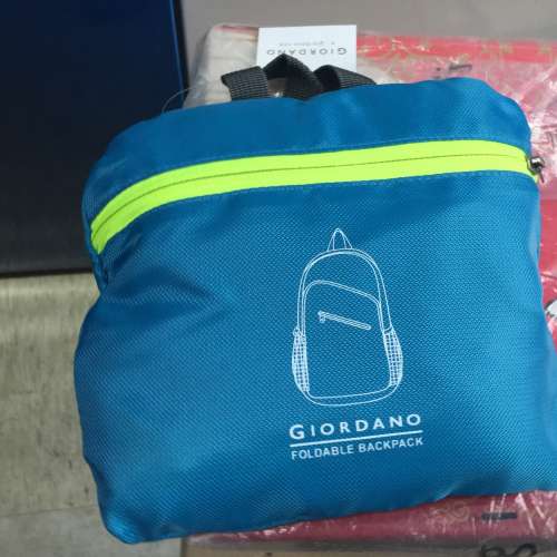 🎒GIORDANO Foldable Backpack Travel Bag 19x39x45cm NEW 全新 背包 背囊 旅行袋 ...