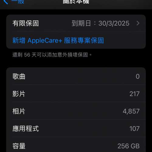 接近全新iPhone 15 Pro 256gb 藍色