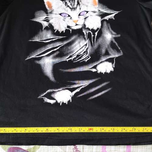 全新黑色貓咪圖案短袖T-Shirt 上衣 T恤 襯衫 襯衣 tee恤 短袖衫