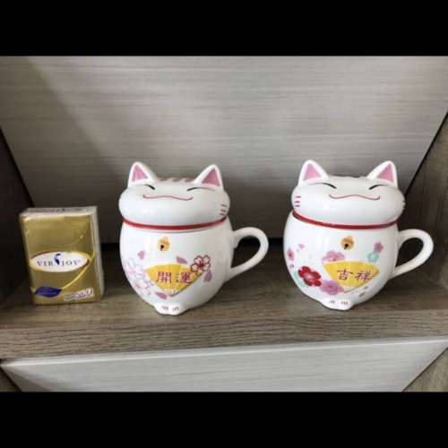 全新 招財 開運杯 一對 貓貓 原價 $249，一雙一對, so sweat,  送禮自用