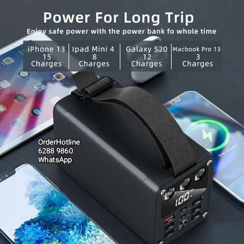 Power Bank 60000 mAh Premium Quality Mega Capacity 高級充電寶(黑色) 移動電源 ...