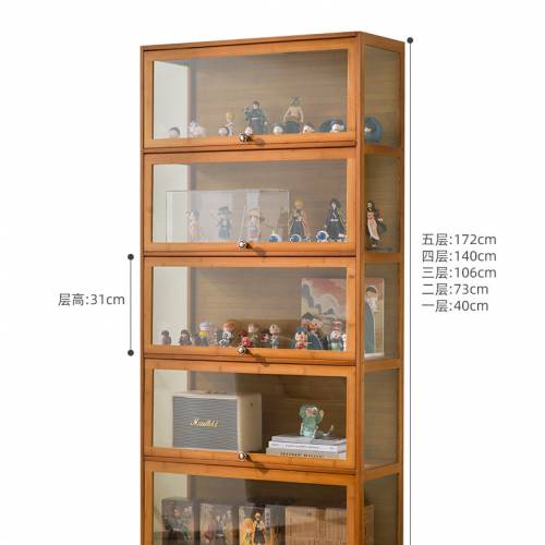 茶色手辦展示櫃樂高亞克力透明仿玻璃化妝品貨架煙櫃陳列櫃擺積木 Cabinets