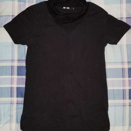 K2 Factory Black Color Tee 黑色 T 卹 T-Shirt Size 40 中碼