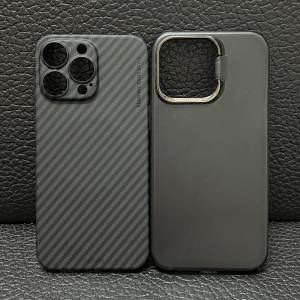 iphone 15 pro max 黑色超薄碳纖 磨砂支架 手機殼