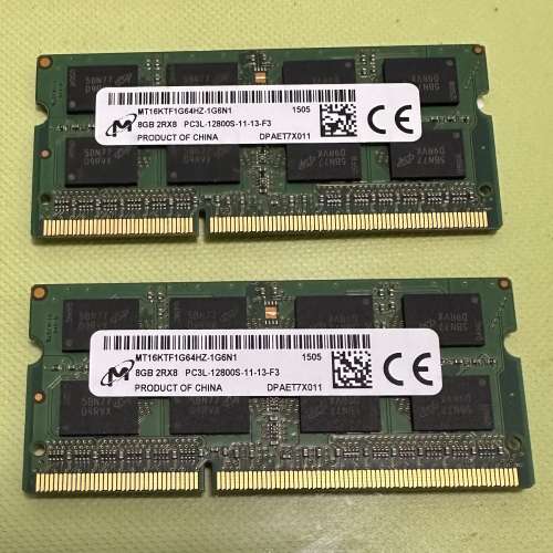 Notebook Ram - MT 8GB DDR3-1600 x 2條 / Team 8GB DDR3-1600 x 2條