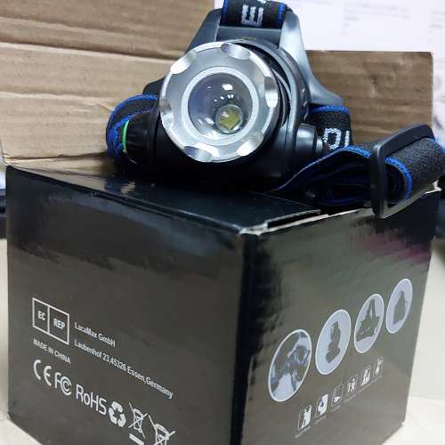 德國 LacaMax GmbH LED 充電頭燈 Headlight 單車頭燈 多用途露營 LED燈 戶外頭燈 露...