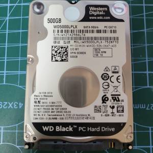 Used WD 500GB 7200轉 2.5吋 SATA6 Hard Disk