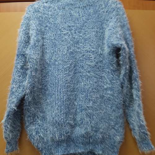 全新灰藍色毛毛冷衫 毛衣 高領長袖毛衫 上衣 毛衣長袖衫 襯衫 襯衣
