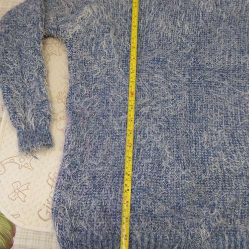 全新灰藍色毛毛冷衫 毛衣 高領長袖毛衫 上衣 毛衣長袖衫 襯衫 襯衣