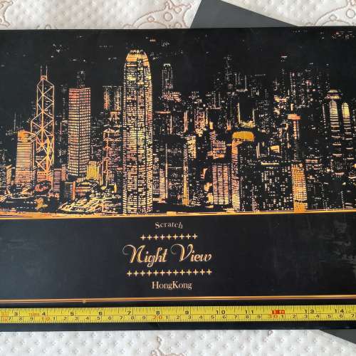 全新 香港夜景金色刮刮畫 創意手刮畫