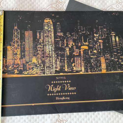全新 香港夜景金色刮刮畫 創意手刮畫