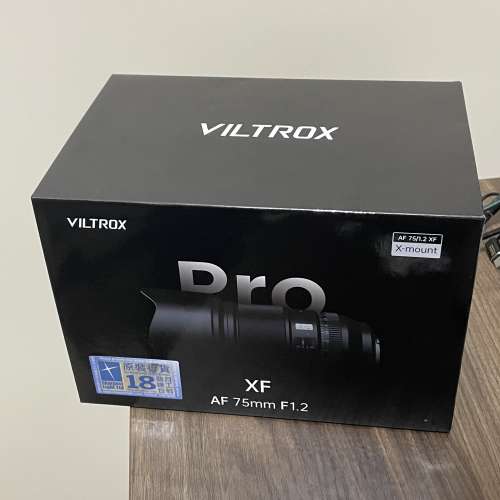 有盒齊件 行貨 維卓仕 富士鏡頭 Viltrox AF 75mm F1.2 X mount For Fujifilm XF