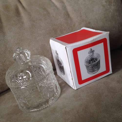 🍬 Glass Decorative Jar / Candy Jar / Cosmetic Jar 9x11.5cm NEW 全新 玻璃 糖果...