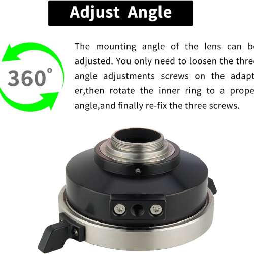 XPIMAGE Arri PL (Positive Lock)  To C-Mount (1" Screw Mount) Cine & CCTV Cameras