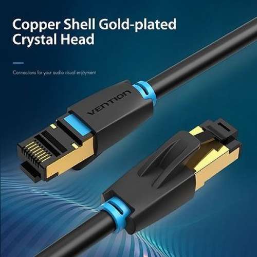 VENTION - Cat.8 40Gbps 2000MHz 鍍金接頭網絡傳輸線 SSTP Patch LAN Cable 八類網...