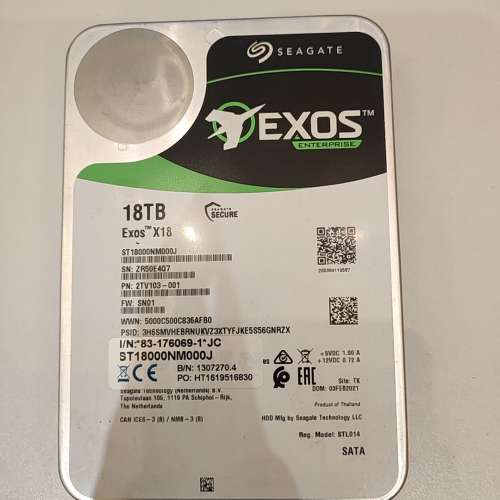 Seagate EXOS Enterprise 18TB HDD 6Gb/s