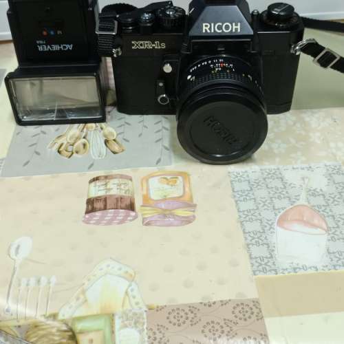 Vintage Ricoh XR-1S 雙鏡套裝相機連Archiever 閃光燈