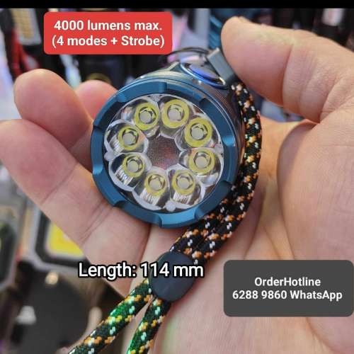 超強光手電筒4000流明. Super Bright Flashlight 🔦 Torch. Rechargeable via USB-...