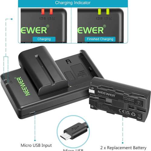 NEEWER NP-F550 Lithium-Ion Battery Pack With Charger For Sony  代用鋰電池連充電...