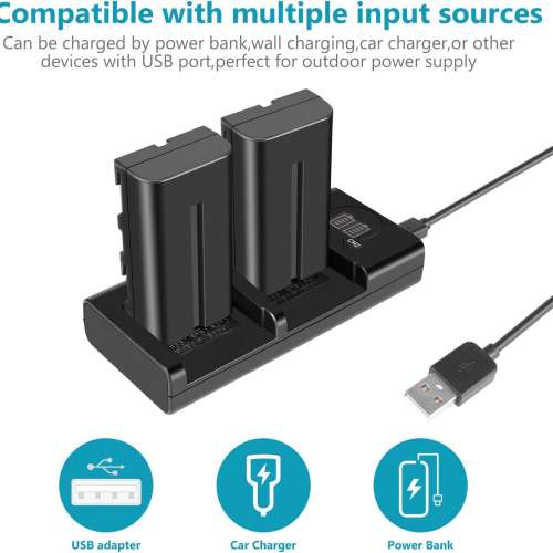 NEEWER NP-F550 Lithium-Ion Battery Pack With LCD Display Dual USB-C / Micro USB