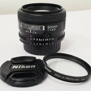 Nikon AF NIKKOR 50mm f1.4 D - 95% New, 送 美國 TIFFEN UV 保護濾鏡