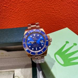 ROLEX 勞力士 潛航者 藍盤全金 勞力士全金藍水鬼經典款男士自動機械腕錶