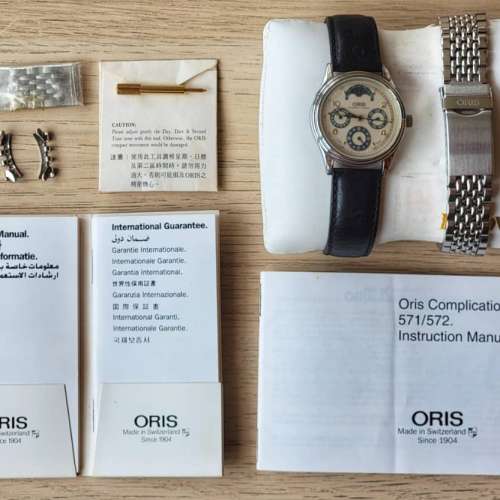 瑞士Swiss豪利時Oris月相盈虧古早Artelier系列錶,98%新,港行