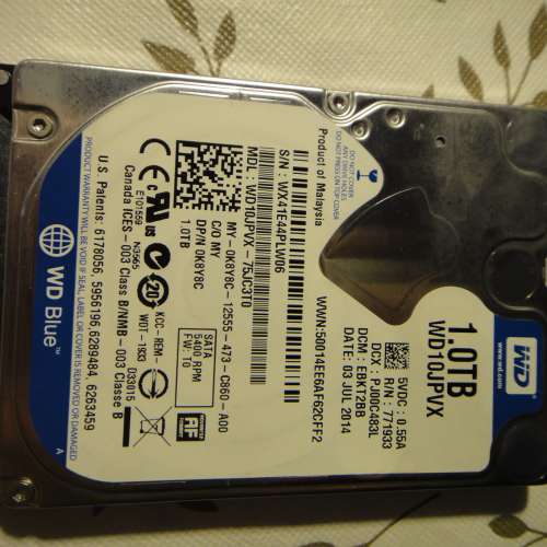 WD 2.5吋硬碟 1TB