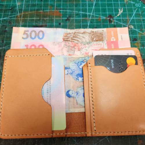 (全新) 全手工真皮銀包 (可放得入前褲袋)