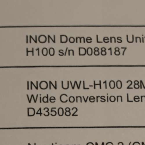 INON wide angle & dome lens type 1