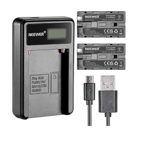 NEEWER NP-F550 Lithium-Ion Battery Pack With LCD Display Micro USB Charger