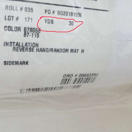 雪白有紋牆紙 30 YDS (只此一卷, 如圖, 特價)