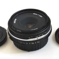Nikon 45mm 2.8P AI-S Black Pancake MF Lens  with NC filter HN-35  Hood 95% new