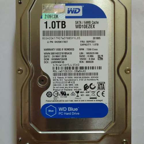 Western Digital 3.5“ 1TB 硬碟 hard disk