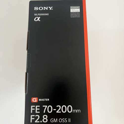 全新行貨 Sony FE 70-200mm F2.8 GM OSS II  (30/04/2024 購自Sony Store)