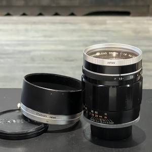 Canon 85mm f1.8 black ltm lens with original filter and hood