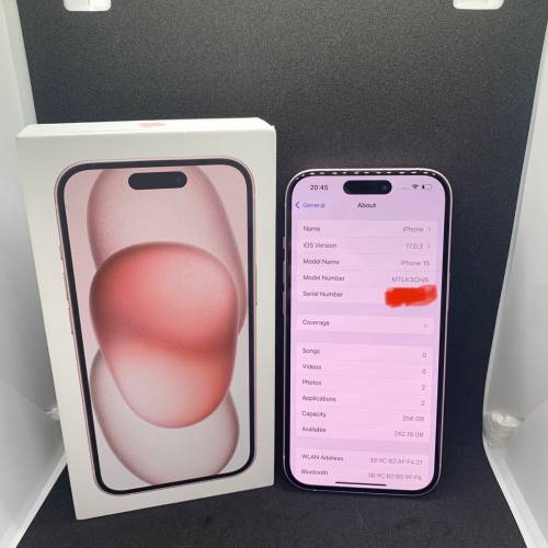 #iphone15，256GB，粉色pink，2sim卡，國行貨，電🔋battery 100%