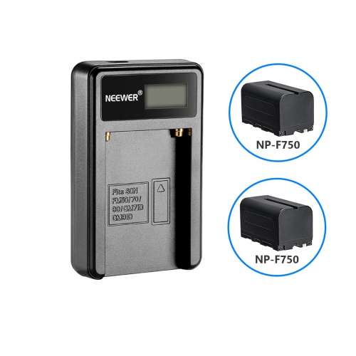 NEEWER NP-F750 Lithium-Ion Battery Pack With LCD Display Micro USB Charger