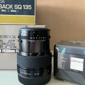 BRONICA SQ-Ai PS 150mm F/4 lens  and  SQ A Film Back SQ 135