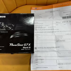 99%New Canon PowerShot G7 X Mark III 黑色 香港行貨 有豐澤單 保養到2025年4月25...