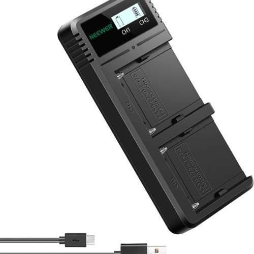 NEEWER NP-F750 Lithium-Ion Battery Pack With LCD Display Dual USB-C Charger