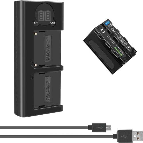 NEEWER NP-F750 Lithium-Ion Battery Pack With LCD Display Dual USB-C Charger