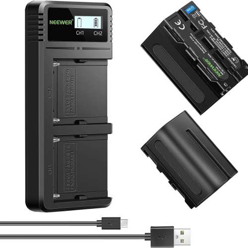 NEEWER NP-F750 Lithium-Ion Battery Pack With LCD Display Dual USB-C Charger