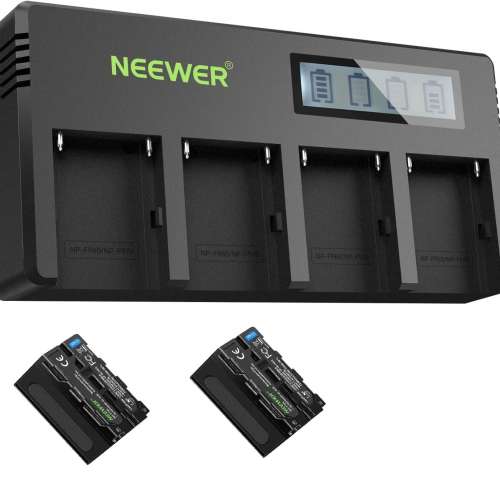 Neewer NP-F750 Battery  with 4-Bay Charger Kit For Sony (5600mAh) 代用鋰電池連...