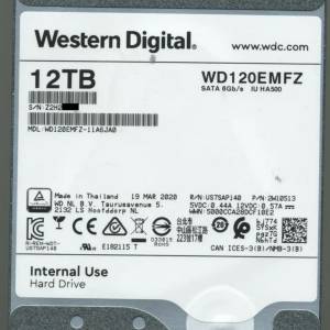 Western Digital WD120EMFZ-11A6JA0 12TB 硬碟（共8隻）