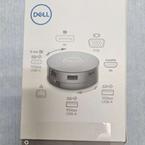 (包順豐) 全新未開封Dell USB type C Adapter 行動轉接頭 七合一 DA310
