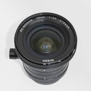 Nikon 28mm f3.5 PC 移軸鏡,除Nikon F外,加接環Z,Canon單反EF,無反RF,Sony無反E可用.