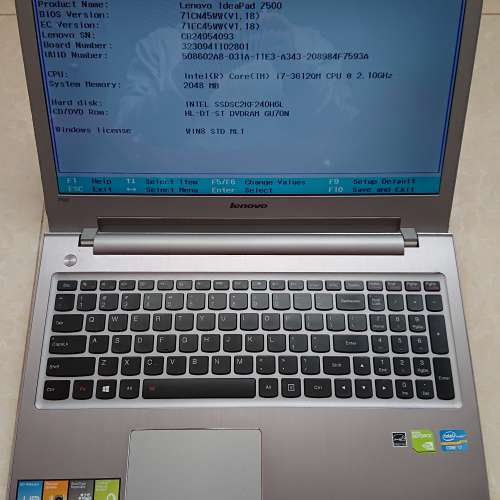 Lenovo ip Z500 15.6&rdquo;/i7-3610QM 2.10 GHz CPU/ 8GB DDR3 RAM/ 180GB SSD/ 80% Ne...