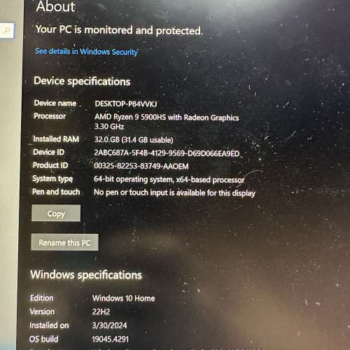 放ASUS ROG ZEPHYRUS G15 15.6" AMD R9-5900HS 32GB RAM GTX3080