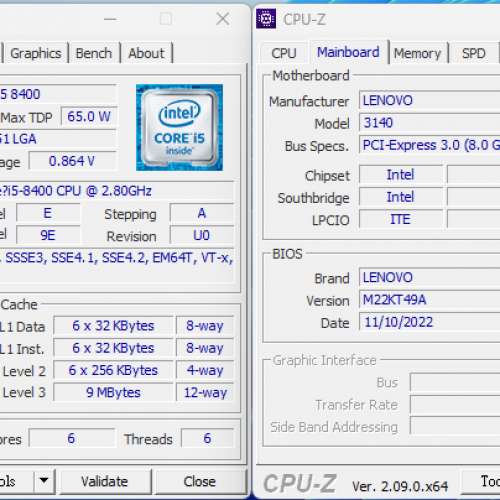 Lenovo ideacentre 510S-07ICB Type 90K8 intel i5 8400 1TB HDD Win11 WiFi